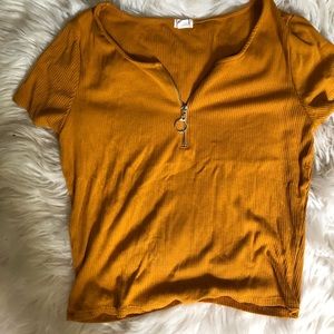 Garage Yellow Mustard Crop Top